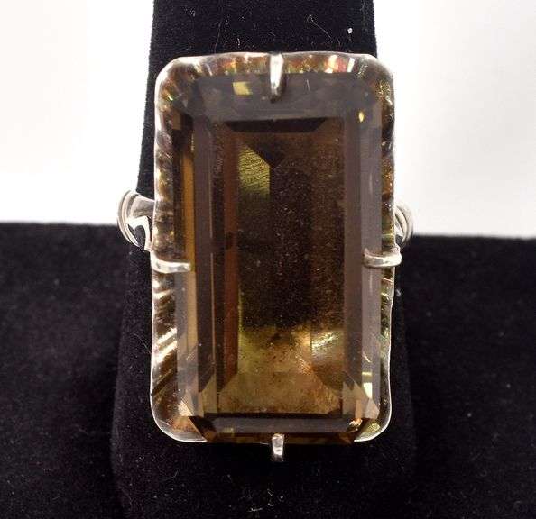 Smokey Quartz Gemstone Ring in Sterling Silver