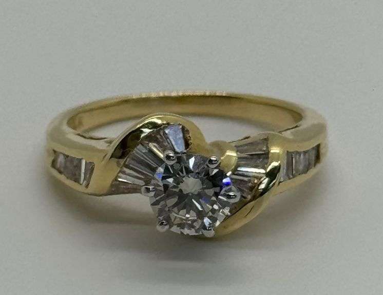 14K Yellow Gold Diamond Engagement Ring