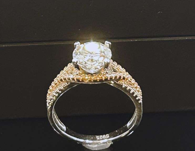 Sparkling 2.15 Ct 14 Kt White Gold Plated Engagement Ring