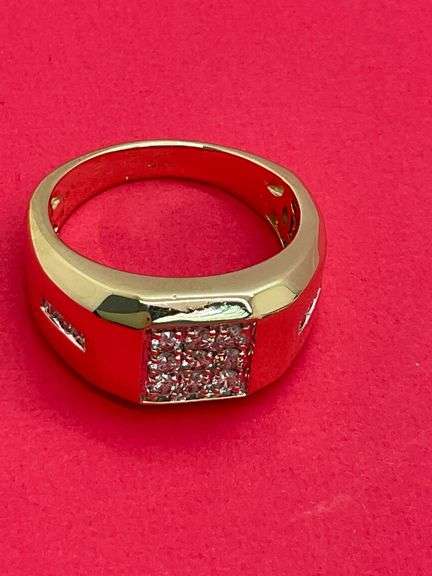 CERTIFIED MEN'S BRAND NEW 14K YELLOW GOLD DIAMOND RING