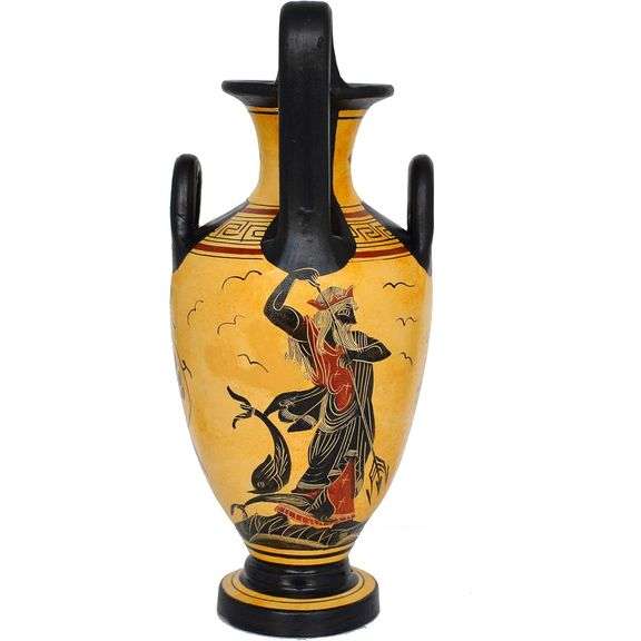 Greek Mythology Amphora Vase with Aphrodite, Apollo, and Poseidon