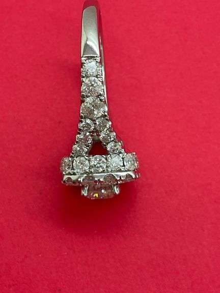 CERTIFIED 14K WHITE GOLD DIAMOND RING
