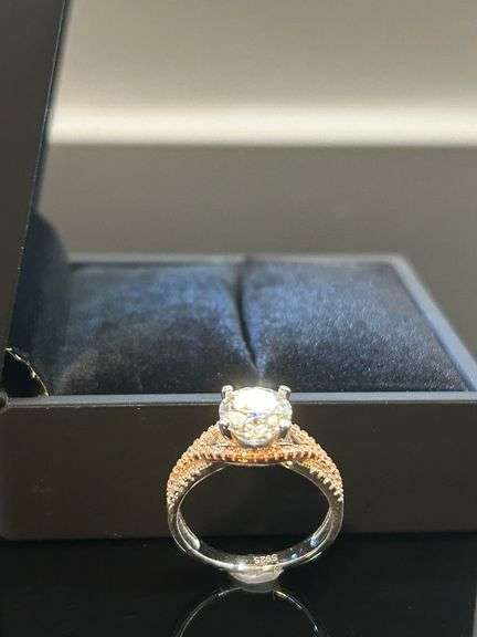 Sparkling 2.15 Ct 14 Kt White Gold Plated Engagement Ring