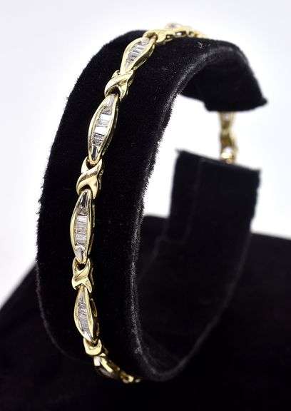 Sparkling 10K Yellow Gold Diamond Bracelet