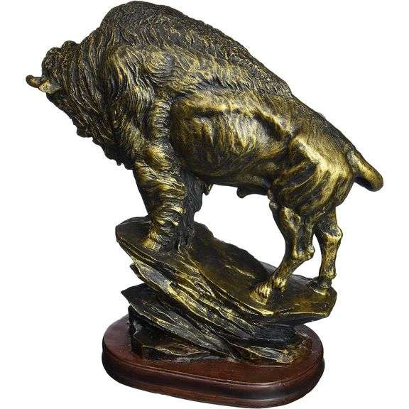 Antiqued Bronze Finish American Buffalo Statue Bison