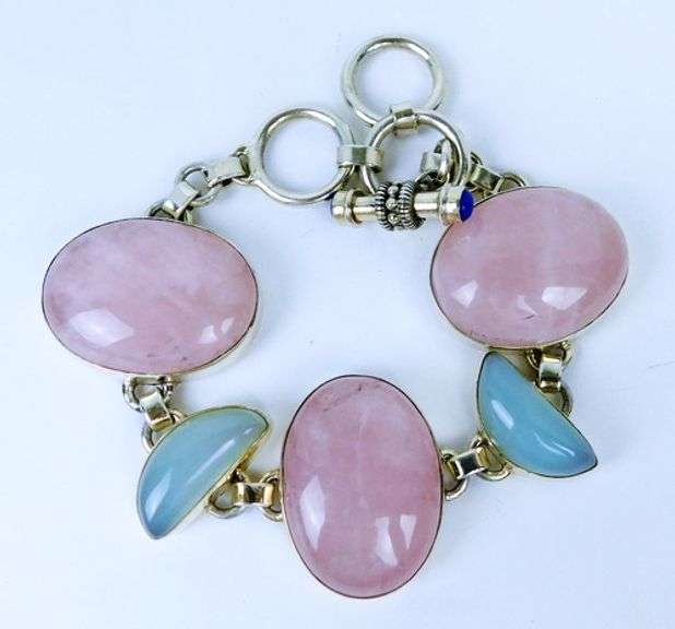Beautiful Chunky Sterling Gemstone Bracelet