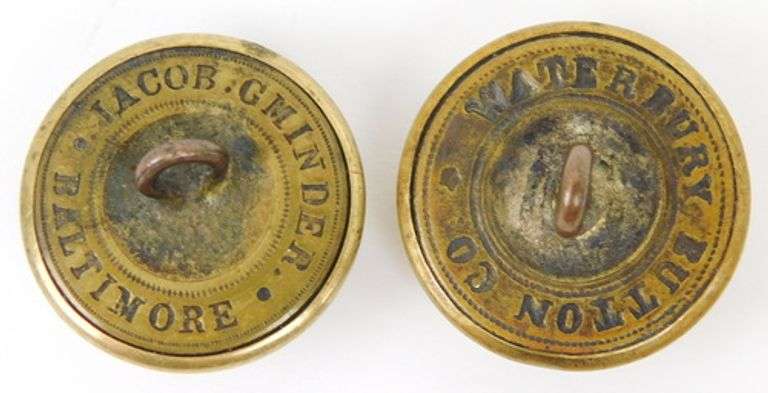 2 Early Maryland State Seal Buttons