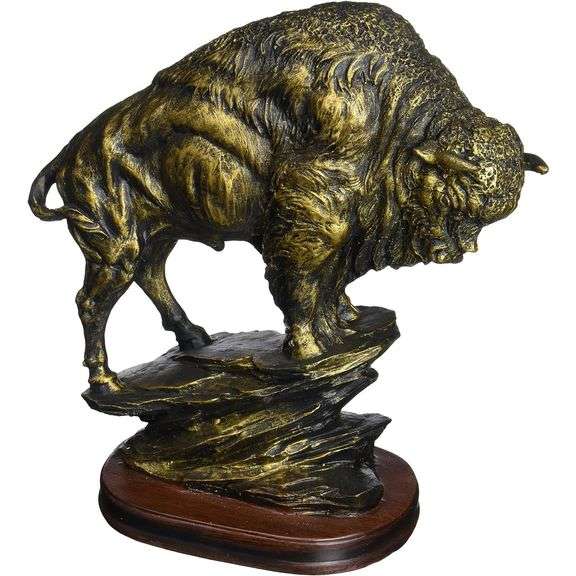 Antiqued Bronze Finish American Buffalo Statue Bison