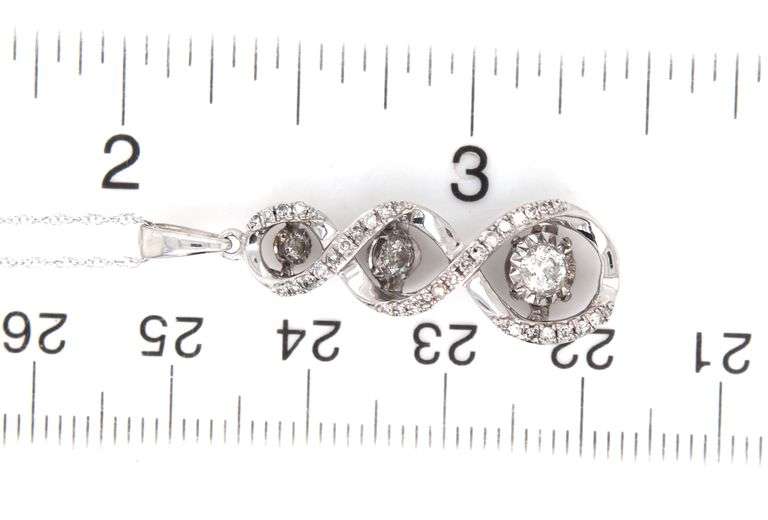 10kt White gold Unstoppable love diamond pendant on chain