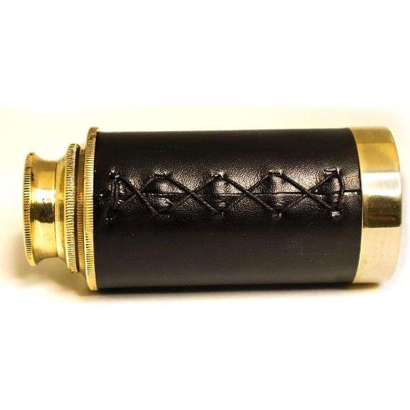 Vintage Brass Pirate Telescope with Wooden Box