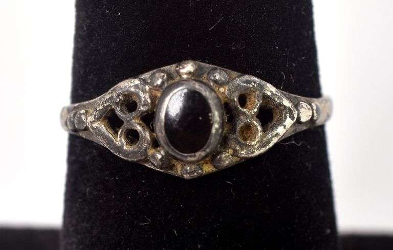 Black Onyx Gemstone Ring in Sterling Silver