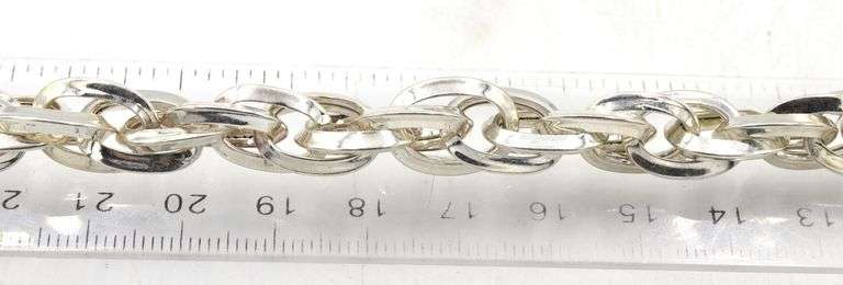 Italian 925 sterling silver fancy link bracelet