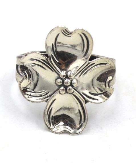 925 Sterling silver flower dangle earrings and ring