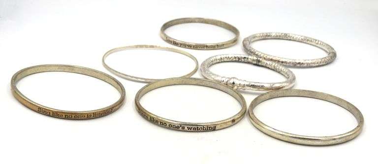 Group lot of Vintage 925 sterling silver bangles
