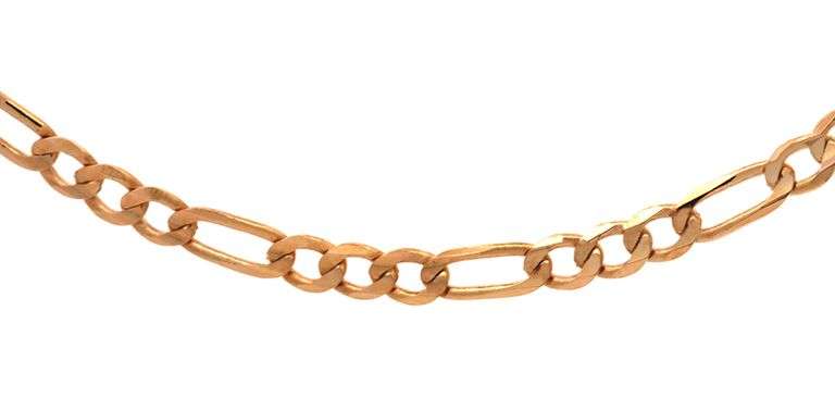 3.0MM Polished Figaro Link Chain Necklace in 14K