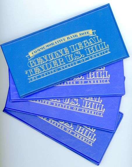 4 Different Commemorative $2 Bank Notes in Original Packaging w/CoA