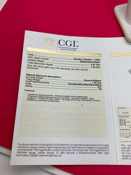 BRAND NEW CERTIFIED 14K WHITE GOLD DIAMOND RING