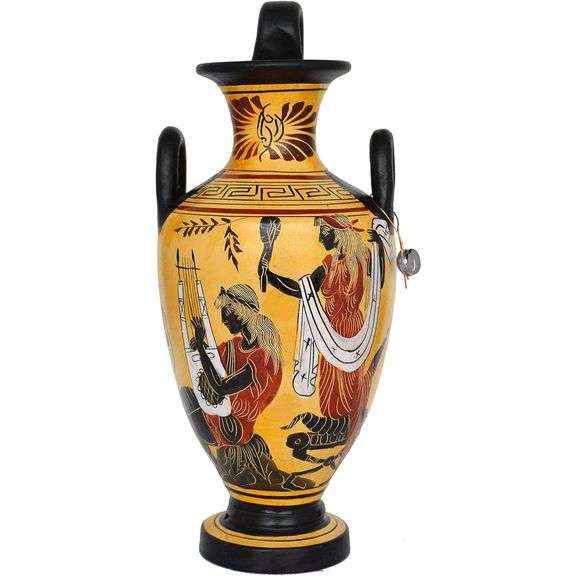 Greek Mythology Amphora Vase with Aphrodite, Apollo, and Poseidon