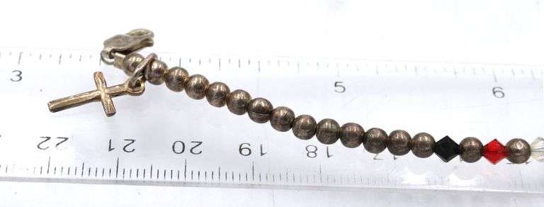 Group lot of 5 sterling silver crystal bracelets