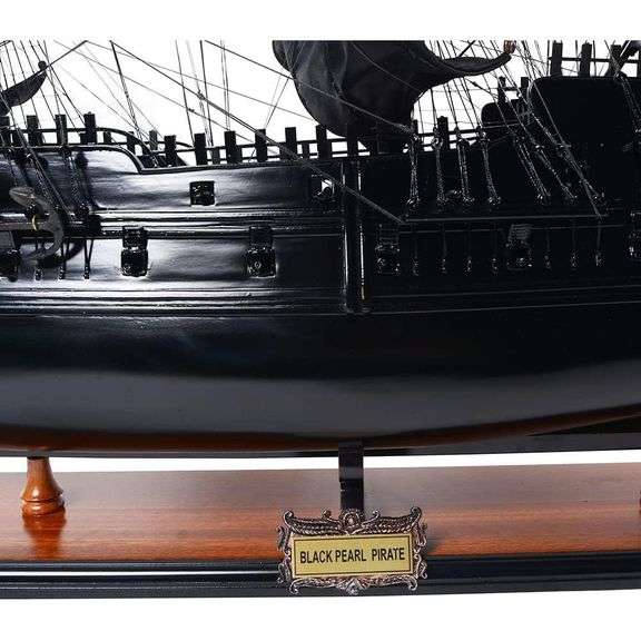 Museum-Quality Black Pearl Pirate Ship Model Fully Assembled