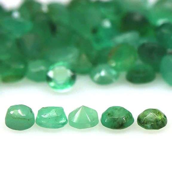 Round cut 6.28ct 148pc Zambain Emerald set