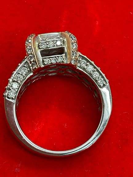 certified 14k white and rose gold diamond ring. 3.25 carats