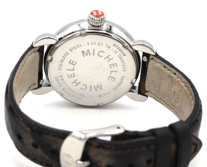 Michele CSX Tiger 36 quartz with diamond markers watch