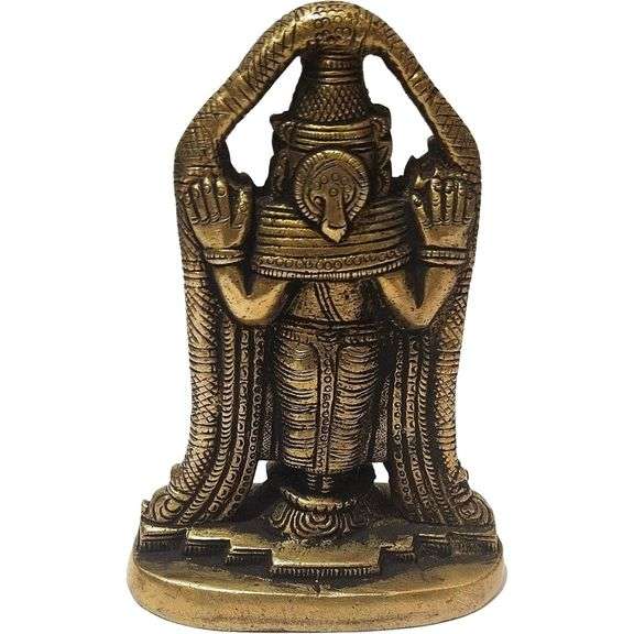 Antique Brass Statue Lord of Wealth and Wellness