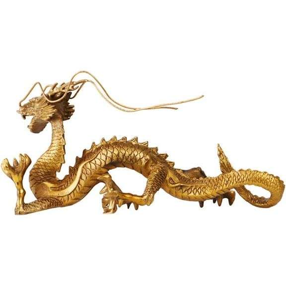 Chinese Dragon Brass Statue for Wealth and Success