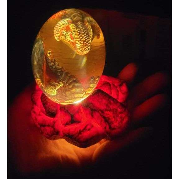 Lava Dragon Egg with Lighted Base