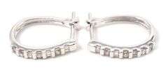 Dazzling 10K White Gold Diamond Hoop Earrings