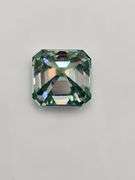 Huge Rare 5 Ct Paraiba Green Rare Asscher Cut Fire Moissanite