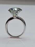 Huge 11.5 Ct VVs1 Ice Blue Lab Simulated Diamond 14 Kt White Gold Plated Ring