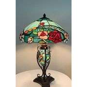 Double Lit Tiffany Stained Glass Table Lamp