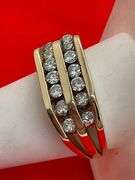 MEN'S CERTIFIED 14K YELLOW GOLD AND DIAMOND RING