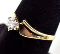 Lovely 10K Yellow Gold Solitaire Diamond Ring