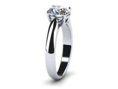 14 Kt White Gold Plated 2.75 VVS1 White F-G Fire Moissanite Ring