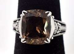 Smoky Quartz Gemstone Ring in Sterling Silver