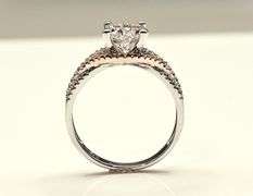 Sparkling 2.15 Ct 14 Kt White Gold Plated Engagement Ring