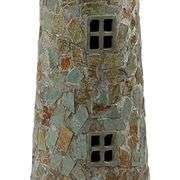 35-inch Decorative Cobblestone Solar Garden Lighthouse