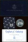 2 Different Proof Commemorative Silver Dollars w/Box & CoA: 1991 & 1992