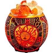 Himalayan Salt Lamp with Handcrafted Artisan Bowl