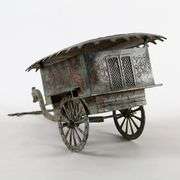 Large Bronze Vintage Horse-Drawn Carriage Qing Dynasty