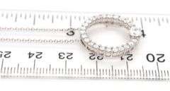 18kt White gold 0.33ct  in 0.75ctw diamond circle pendant on chain