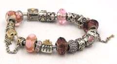 Pandora bracelet with 18 charms
