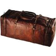 Genuine Vintage Brown Leather Duffel Bag