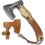 13" Handmade Carbon Steel Viking Axe with Leather Sheath
