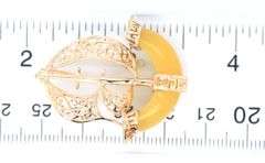 Lot of 14kt Yellow gold Jade pendants