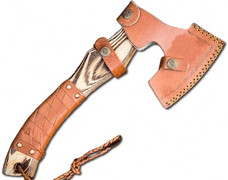 13" Handmade Carbon Steel Viking Axe with Leather Sheath