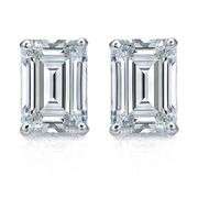 14 Kt White Gold Plated 2.5 Ctw VVs1 White F-G Fire Moissanite Earrings